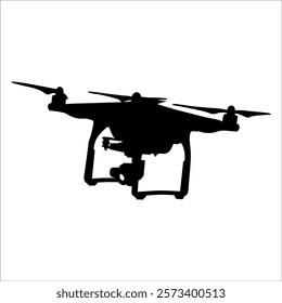 Flying Drone Silhouette vector illustration