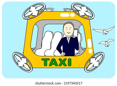 fliegendes Taxis, Vektorgrafik