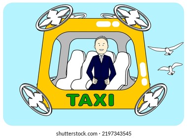 fliegendes Taxis, Vektorgrafik