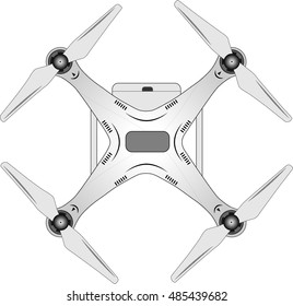 Flying drone template. Vector icon for video, mobile apps, Web sites and print projects.