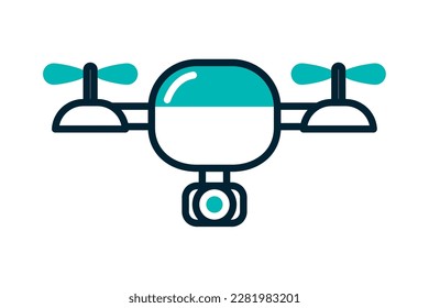 Flying drones technological advancement isolated