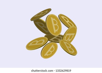 flying or drop gold coin, vector