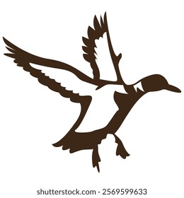 Flying Duck Icon Isolated on White Background