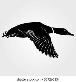 Flying Duck icon isolated on white background.