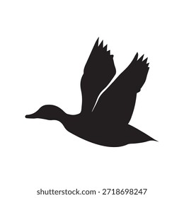 Silueta de Vector de icono de pato volador