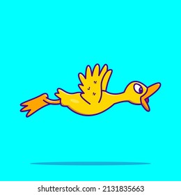 Flying duck illustration, for various types of use