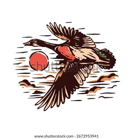 flying duck illustration vector design