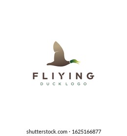 flying duck logo design vector