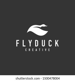 Flying Duck Logo - Vector Illustration