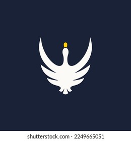 flying duck logo vector illustration