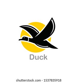 flying duck logotype, smart and elegant branding logo for company