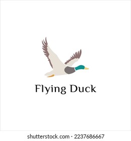 vector de diseño del logotipo de migración de mallard de pato volante