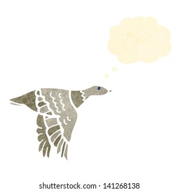 flying duck retro illustration
