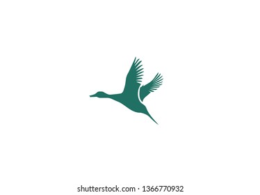 Flying duck silhouette 