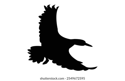 Flying Duck Silhouette Design  And Vector Illustration. 
