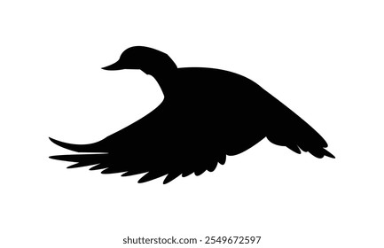 Flying Duck Silhouette Design  And Vector Illustration. 
