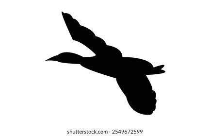 Flying Duck Silhouette Design  And Vector Illustration. 
