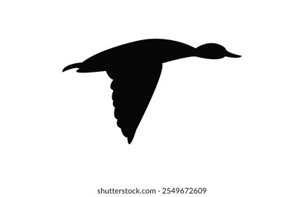 Flying Duck Silhouette Design  And Vector Illustration. 
