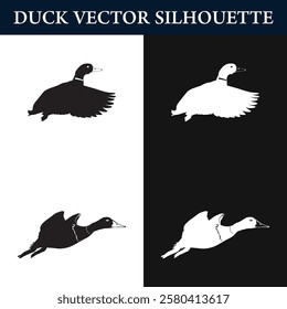 flying duck silhouette. free vector illustration