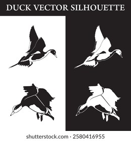 flying duck silhouette. free vector illustration