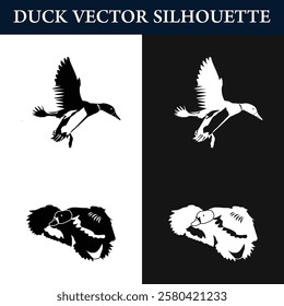 flying duck silhouette. free vector illustration art