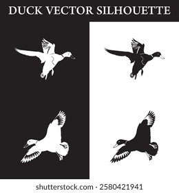 flying duck silhouette. free vector illustration art.