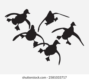 flying duck silhouette. free vector illustartion