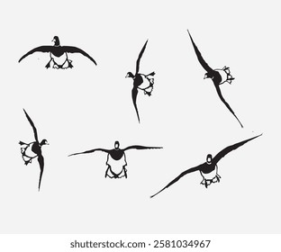 flying duck silhouette. free vector illustration art