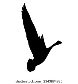 flying duck silhouette icon vector