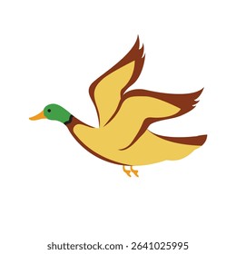 Flying Duck Silhouette Vector | Bird Wildlife Clipart Design