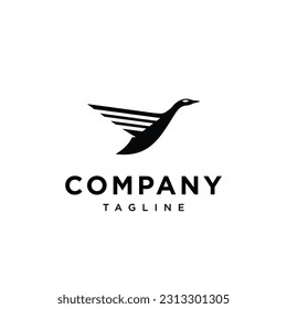 
Flying duck simple logo icon vector template.eps