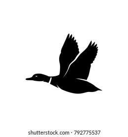 flying duck vector silhouette