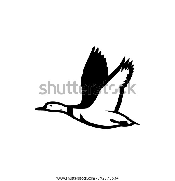 Flying Duck Vector Silhouette Stock Vector (Royalty Free) 792775534