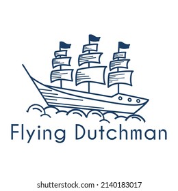 Flying dutchman monoline logo style