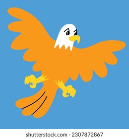 Flying Eagle Animal Vector Flat Illustration