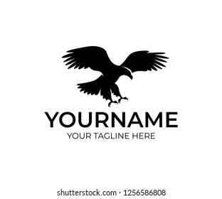 Flying eagle, bird and animal, logo design. Wildlife, nature and wild, vector design and illustration