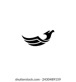 flying eagle bird flat vector logo design