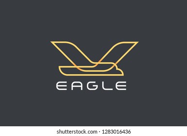 Flying Eagle Bird Logo Airlines design vector template. Geometric Logotype concept icon.