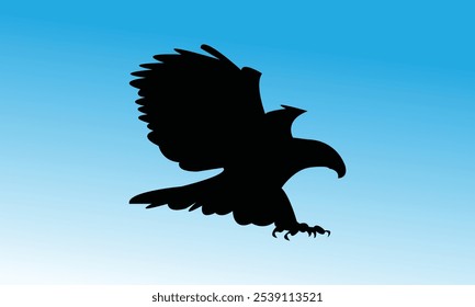 Flying Eagle Bird Silhouette Design. 