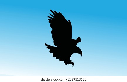 Projeto de Silhueta de Pássaro de Águia Voadora. 