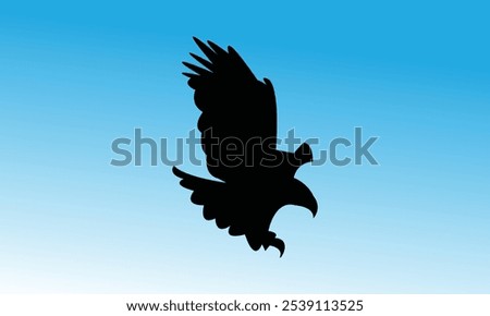 Flying Eagle Bird Silhouette Design. 