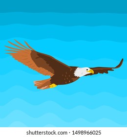 flying eagle and ble background vector image