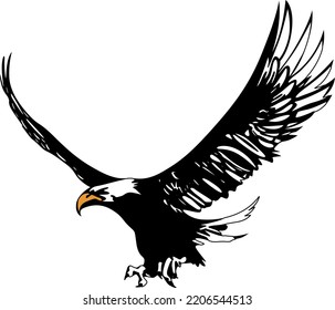 Flying Eagle Clipart - Vector Illustration