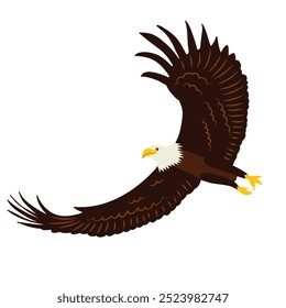 flying eagle in flat style, vector