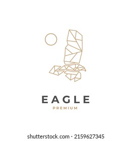 Flying eagle geometric illustration logo