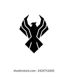 Flying Eagle Geometric Silhouette logo design, abstract design template vector illustration