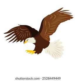 flying eagle grab in flat style, vector