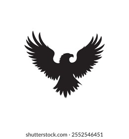 flying eagle head logo icon silhouette vector art flat design illustrations