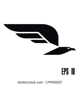 Flying eagle icon. Vector illustration