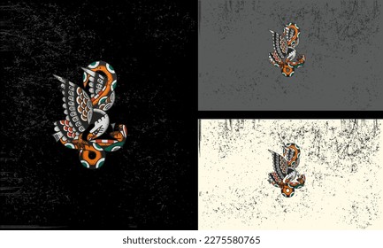 águila volante con diseño de mascota vector cobra real